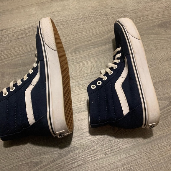 Blue And White Suede Vans Hi Tops - Picture 6 of 9